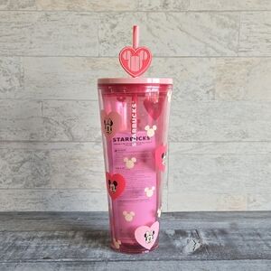 NWT Starbucks Disney Parks Minnie Mouse Heart Tumbler Pink Limited 2025